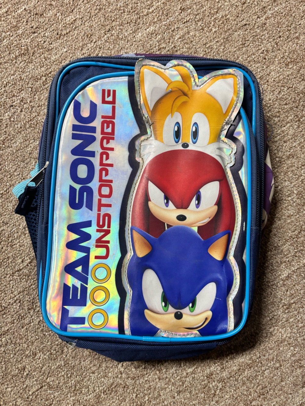 Team Sonic Unstoppable Navy Blue Character Lunch Bag